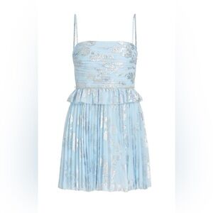 Self-Portrait Light Blue and Silver Dress